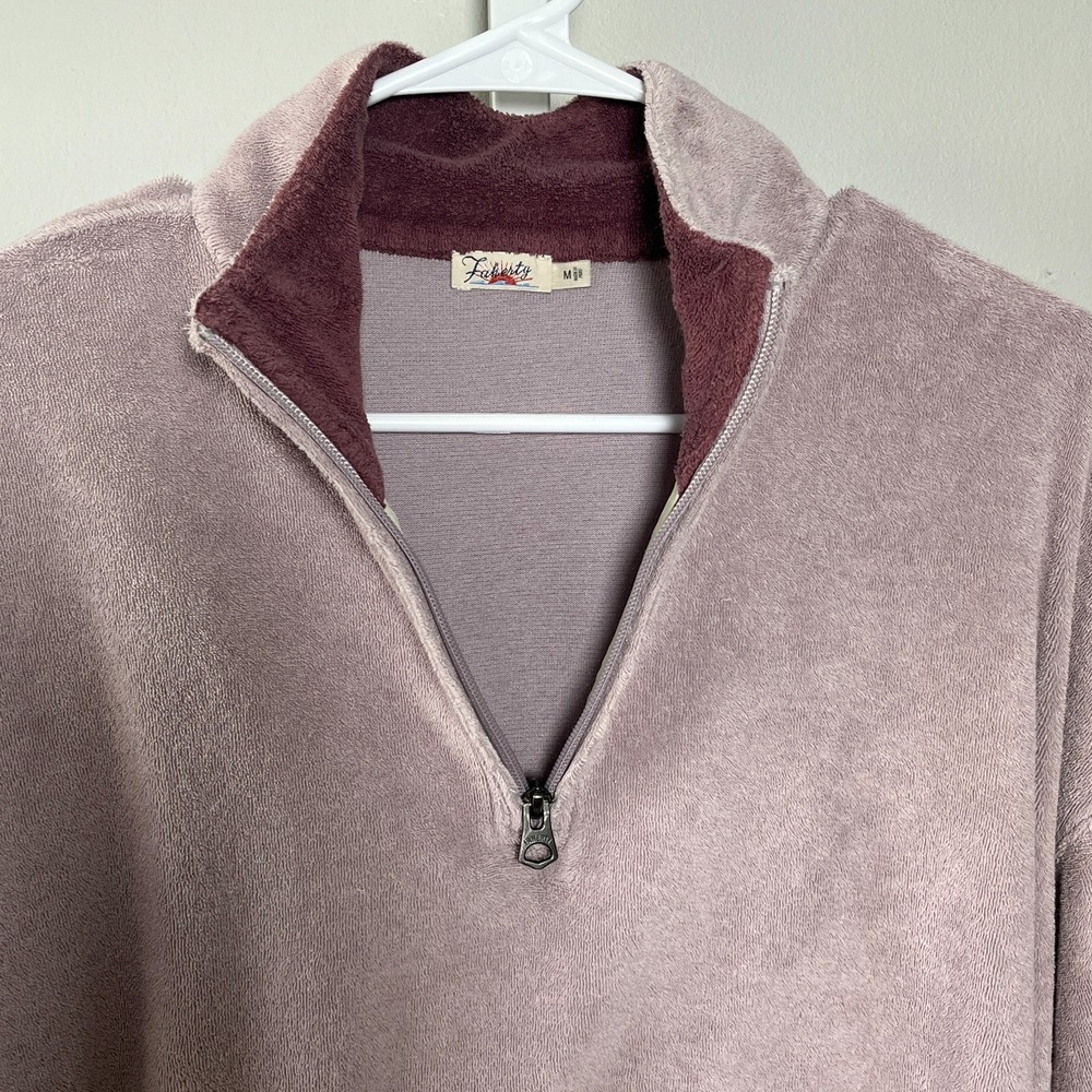 Faherty Cabana Organic Terry Cloth Colorblock Sweater Coastal Beach Boho Sz M - Picture 6 of 11